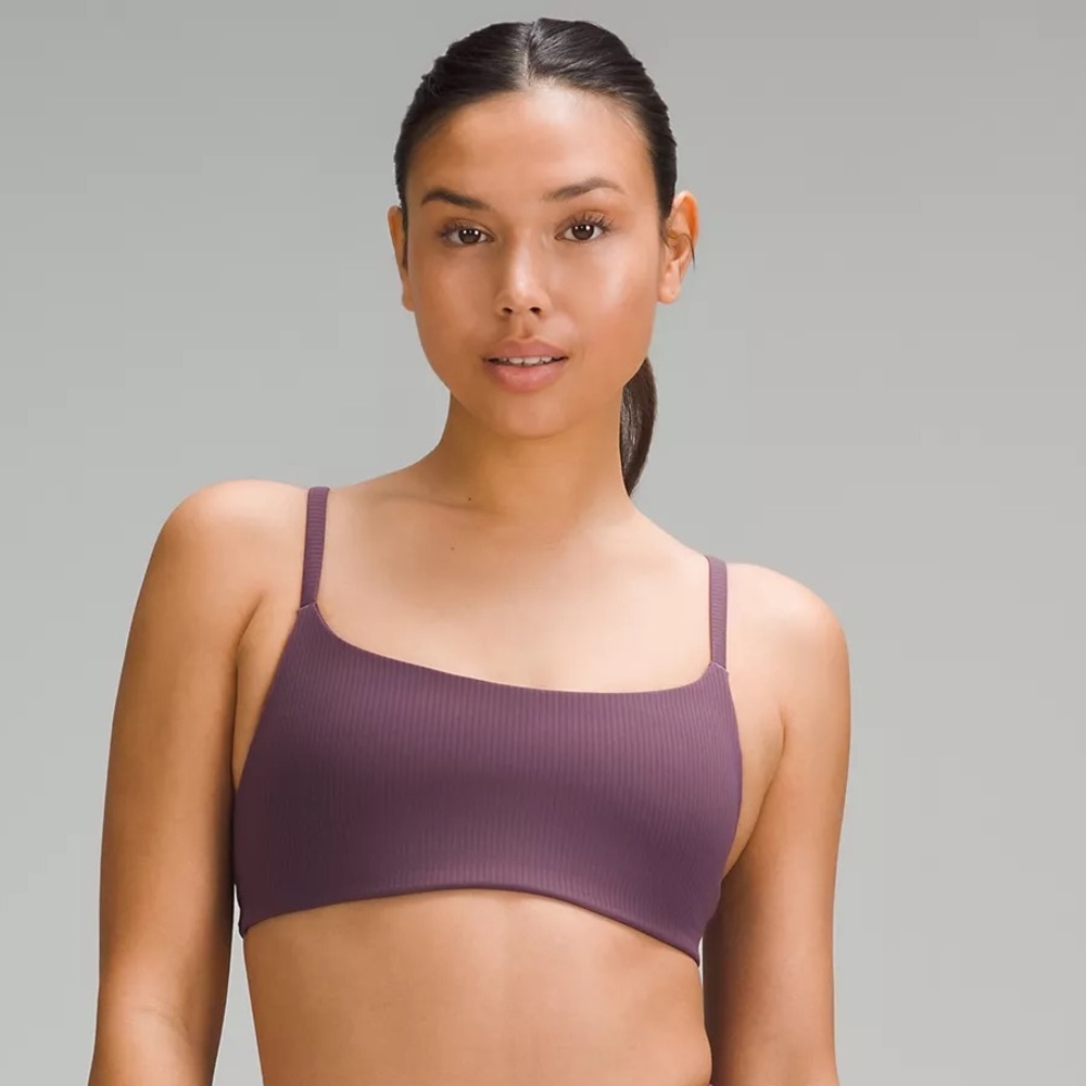 *SOLD OUT*Lululemon Wunder Train Strappy Racer Bra A/B *Ribbed Size 2 Purple NTW